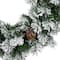 36" Snowy Flocked Angel Pine with Pinecones Artificial Christmas Wreath